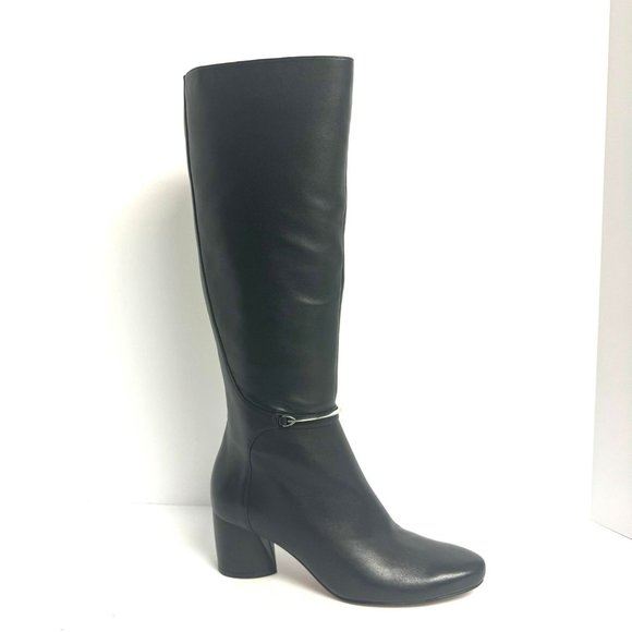 Naturalizer Womens Pauline Knee High Boot Black Leather Size 7M